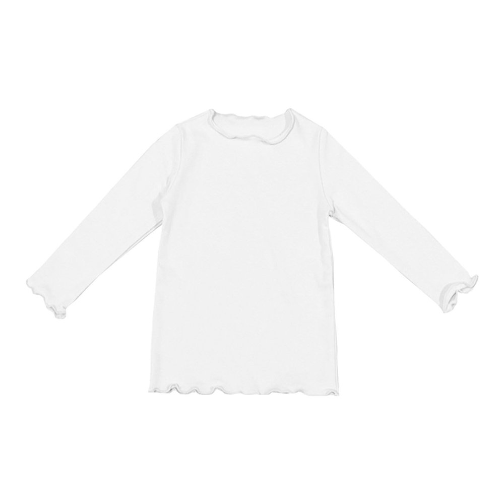 Baby Baby Girls T-Shirt Toddler Long Sleeve Shirt Crewneck Tees Basic Tshirt Tops Light Undershirt (White, 18-24 Months)