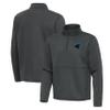 Antigua Men's Pewter Carolina Panthers Twist Quarter-Zip Pullover Jacket view 1