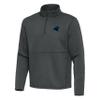 Antigua Men's Pewter Carolina Panthers Twist Quarter-Zip Pullover Jacket view 2