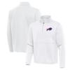 Antigua Men's White Buffalo Bills Twist Quarter-Zip Pullover Jacket view 1