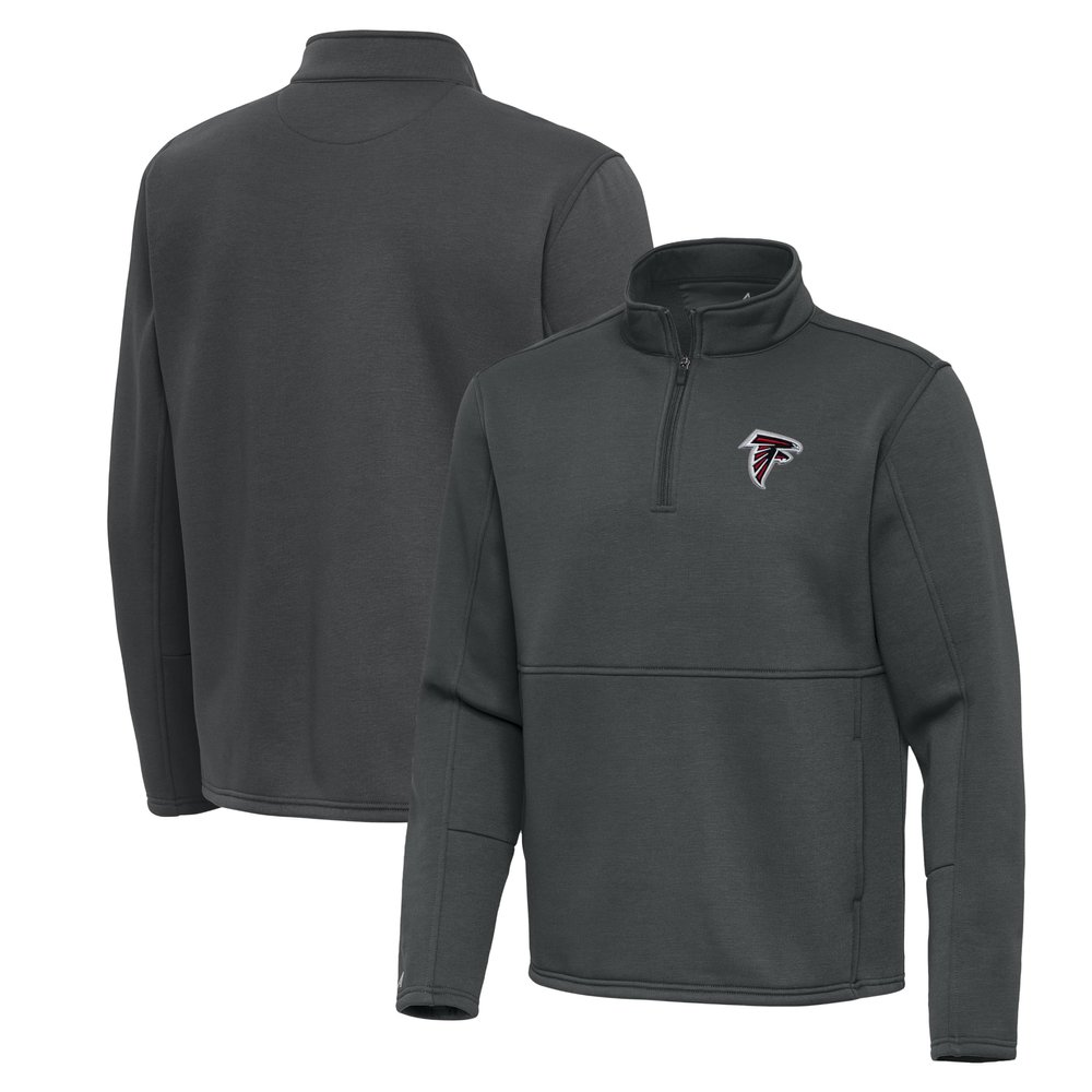Antigua Men's Pewter Atlanta Falcons Twist Quarter-Zip Pullover Jacket
