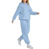 Sweatsuits Women 2 Piece Outfit,2024 Casual Loose Oversized Hoodies Jogger Sweatpants Y2K Tracksuit Long Sleeve Lounge Sweatshirt Fall Fashion Sweatsuit With Pockets(B-Sky Blue,L) view 4