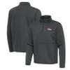 Antigua Men's Pewter Denver Broncos Twist Quarter-Zip Pullover Jacket view 1