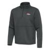 Antigua Men's Pewter Denver Broncos Twist Quarter-Zip Pullover Jacket view 2
