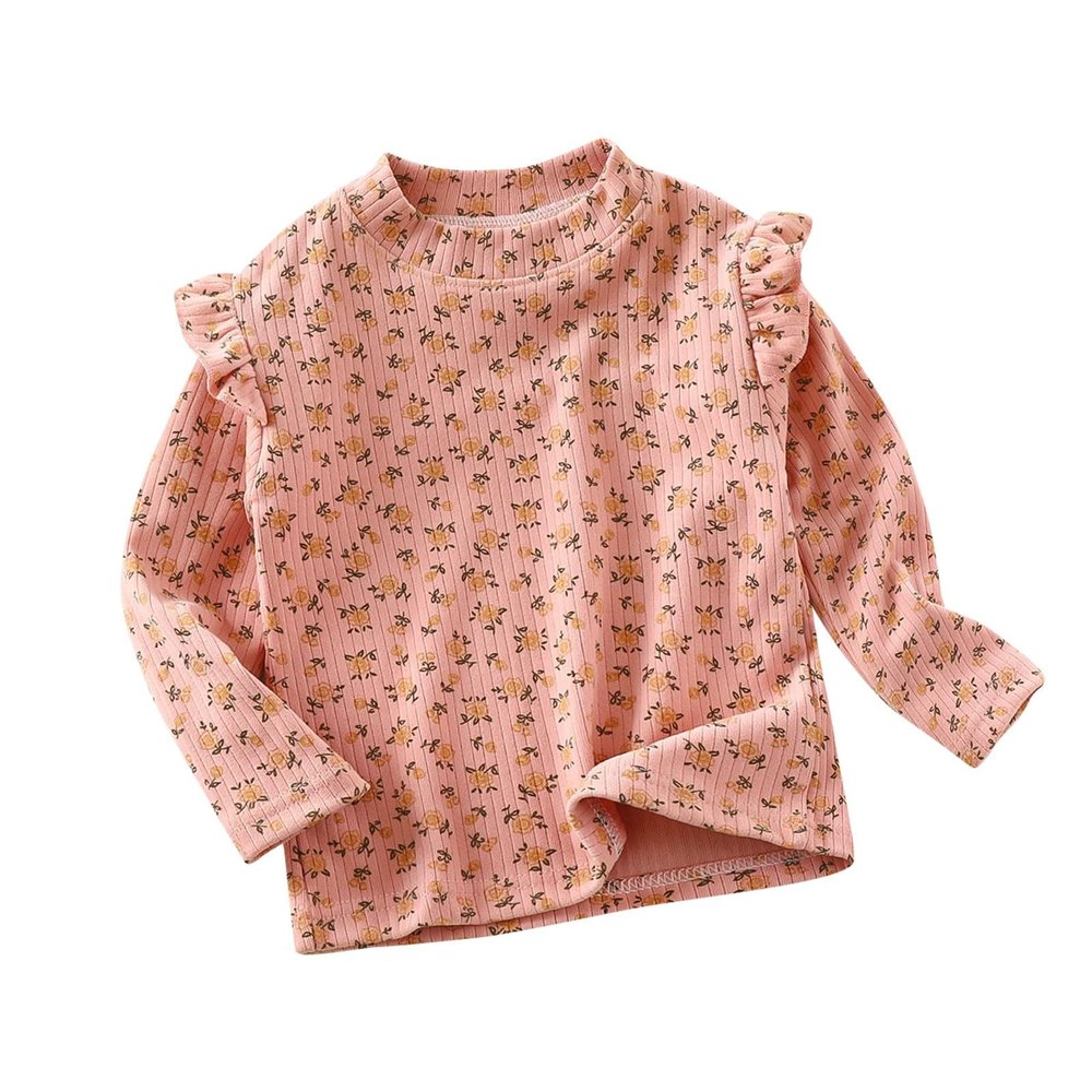 Kids Polka Dot Shirt Toddler Girls Long Sleeve Ruffle Top Girls Shirts Ribbed Blouse Fall Baby Girls (PK3, 13-14 Years)