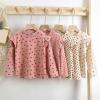 Kids Polka Dot Shirt Toddler Girls Long Sleeve Ruffle Top Girls Shirts Ribbed Blouse Fall Baby Girls (PK3, 13-14 Years) view 3