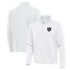Antigua Men's White Las Vegas Raiders Twist Quarter-Zip Pullover Jacket view 1