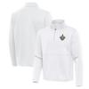 Antigua Men's White New Orleans Saints Twist Quarter-Zip Pullover Jacket view 1