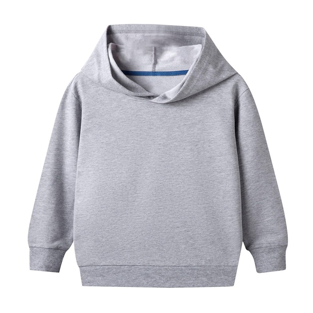Oversized Hoodie for Boys Girls Casual Loose Sweatshirt Long Sleeve Plain Lightweight Pullover Tops (Grey, 18-24 Months)