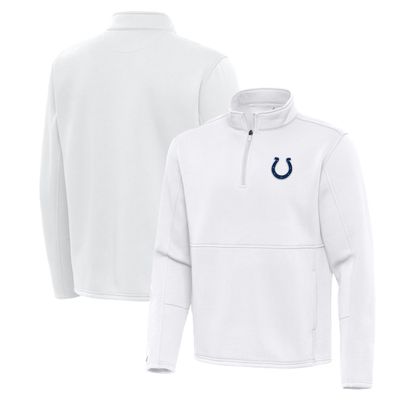 Antigua Men's White Indianapolis Colts Twist Quarter-Zip Pullover Jacket
