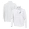 Antigua Men's White Indianapolis Colts Twist Quarter-Zip Pullover Jacket view 1