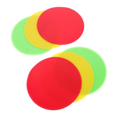 WOONEKY 6pcs Colored Soccer Markers Training Sign Discs for Football Basketball Drills Bright Field Markers for Agility Sports Training