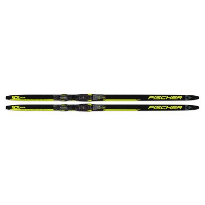 Fischer Junior SCS Skate Lightweight Durable Resistant Aerodynamic All-Terrain Cross-Country Nordic Racing Competition Training Skis with Adjustable Easy-Entry Tour Step-in Junior IFP Bindings, 131