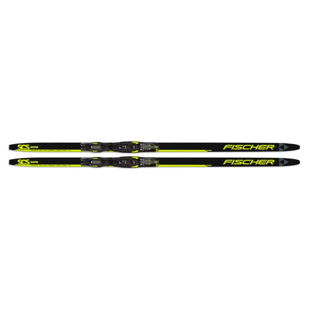 Fischer Junior SCS Skate Lightweight Durable Resistant Aerodynamic All-Terrain Cross-Country Nordic Racing Competition Training Skis with Adjustable Easy-Entry Tour Step-in Junior IFP Bindings, 131