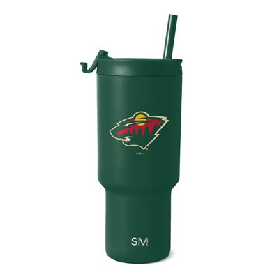 Simple Modern Officially Licensed NHL Minnesota Wild 30 oz Tumbler with Flip Lid and Straws | Hockey Insulated Cup Stainless Steel | Gifts for Men Women | Trek Collection | Minnesota Wild