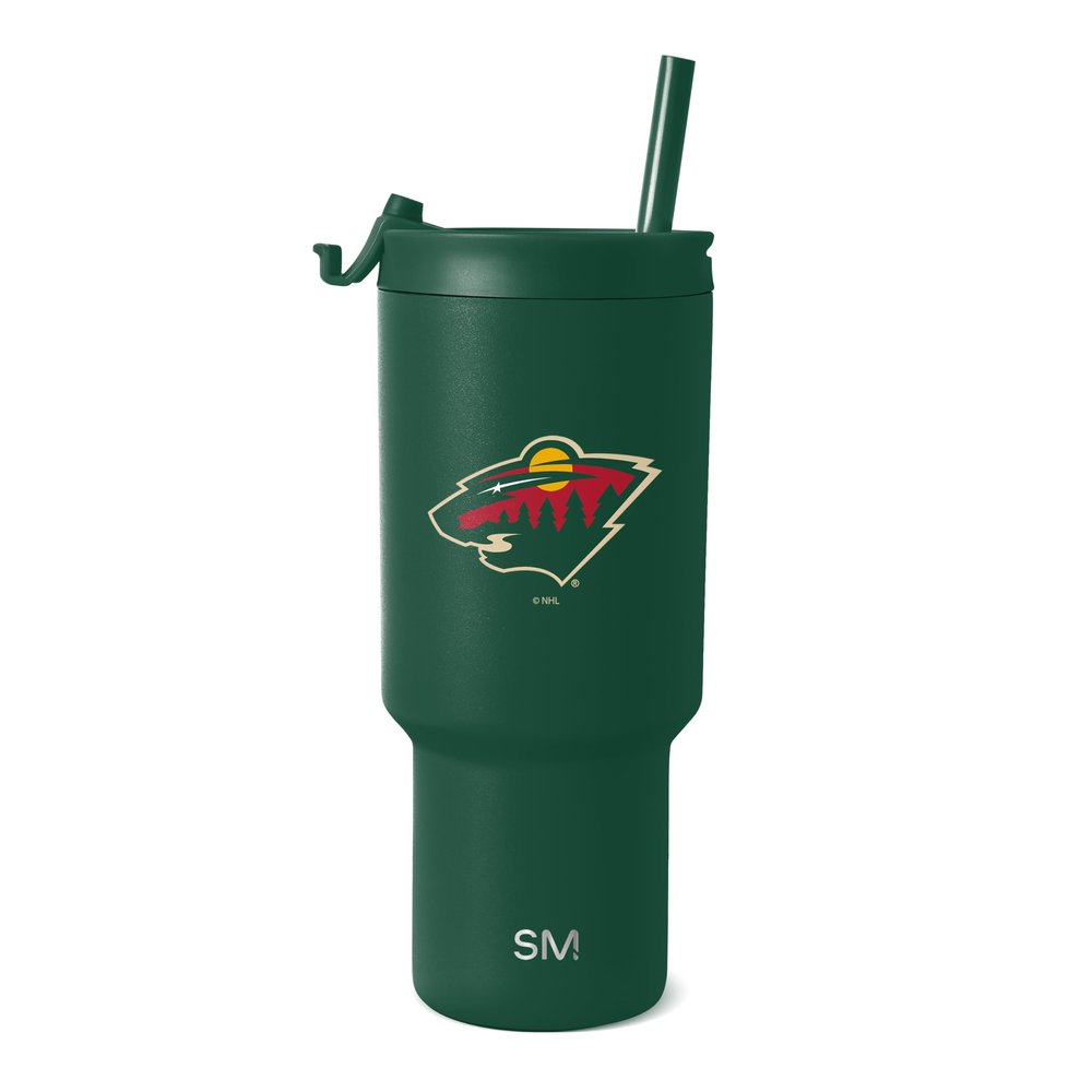 Simple Modern Officially Licensed NHL Minnesota Wild 30 oz Tumbler with Flip Lid and Straws | Hockey Insulated Cup Stainless Steel | Gifts for Men Women | Trek Collection | Minnesota Wild