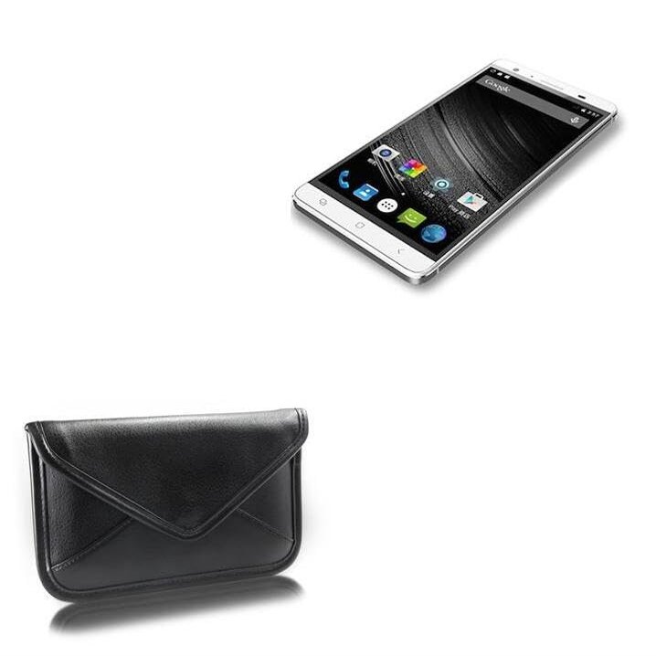 BoxWave Case Compatible with Mlais M7 Plus - Elite Leather Messenger Pouch, Synthetic Leather Cover Case Envelope Design - Jet Black