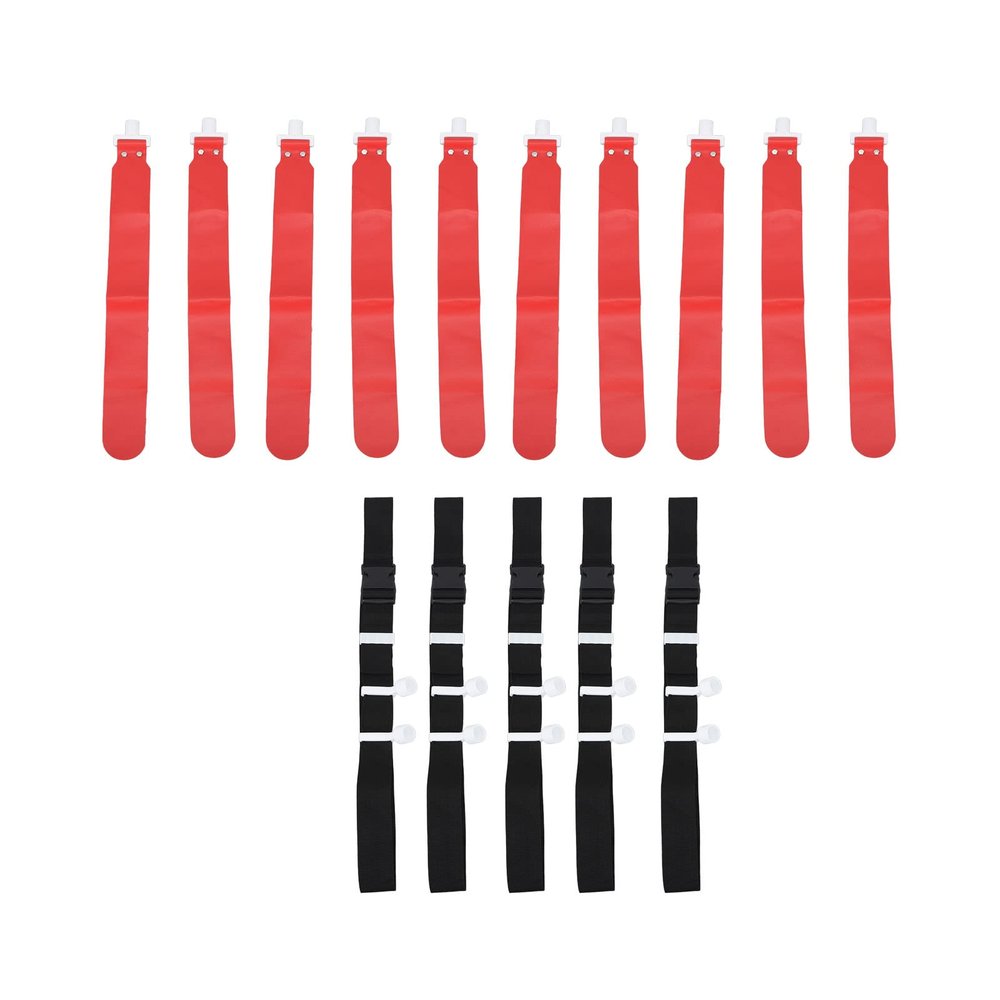 NOENNULL Flag Football Set, Adjustable Flag Football Belts for Kids Youth and Adults Training, 5pcs (Red)