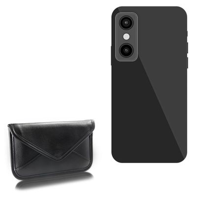 BoxWave Case Compatible with Mlais MX59 - Elite Leather Messenger Pouch, Synthetic Leather Cover Case Envelope Design - Jet Black