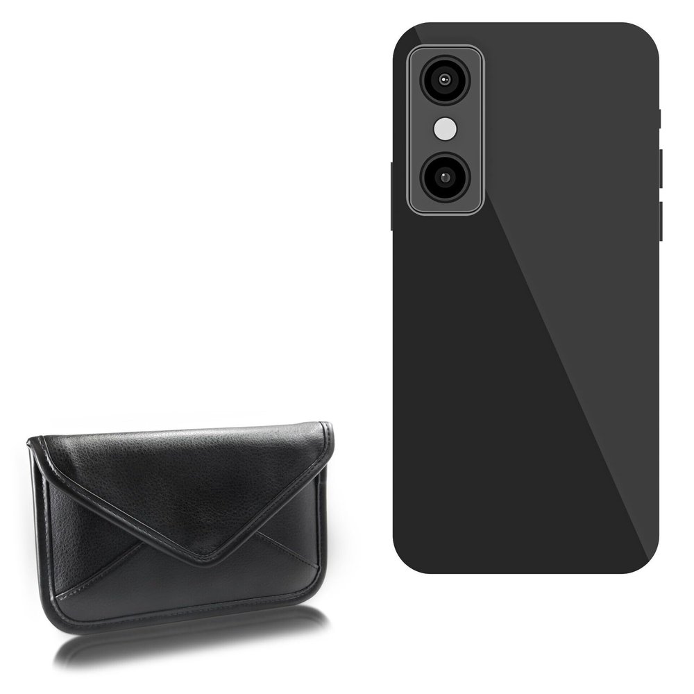 BoxWave Case Compatible with Mlais MX59 - Elite Leather Messenger Pouch, Synthetic Leather Cover Case Envelope Design - Jet Black