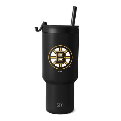 Simple Modern Officially Licensed NHL Boston Bruins 30 oz Tumbler with Flip Lid and Straws | Hockey Insulated Cup Stainless Steel | Gifts for Men Women | Trek Collection | Boston Bruins
