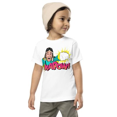 Danny Go! Baby Toddler, Kapow! Short Sleeve Superhero Tee White