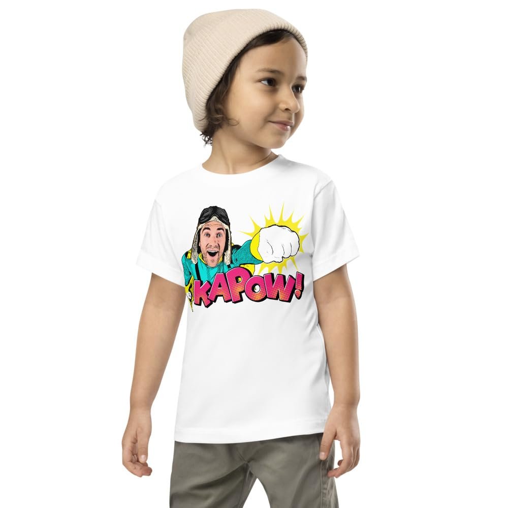 Danny Go! Baby Toddler, Kapow! Short Sleeve Superhero Tee White