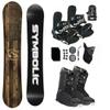 Symbolic Freedom Airtracks Men Snowboard & Bindings & Boots & Leash & Stomp & Gaiter Complete System Package Freeride Freestyle (163 cm, 8.5 Men(Eu41) at BLK+BLK Binding) view 1