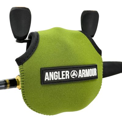 Angler Armour Baitcast Reel Cover | Baitcaster Sleeve | Fishing Reel Pouch | Low Profile Baitcasting Reel Protector | Neoprene Reel Case | 50 100 200 Series Baitcast Covers (Olive Green)