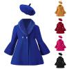 Betadog Girls Button Down Dress Coat Kids Winter Faux  Peacoat Jackets Outerwear Toddler Unisex (Red, 4-5 Years) view 1