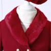 Betadog Girls Button Down Dress Coat Kids Winter Faux  Peacoat Jackets Outerwear Toddler Unisex (Red, 4-5 Years) view 2