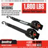 2" x 43" Retractable Marine Transom Tie-Down Straps with Snap S-Hooks - Heavy Duty Tie-Downs for Secure Transport - Universal Fit for Marine Vessels (2 Pack) (Stainless Steel - 1,800 lbs) view 2