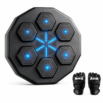 EPHESPORT Music Boxing Machine with Gloves, Smart Wall-Mounted Punching Target with Rhythm Lights, Interactive Boxing Game for Kids, Teens & Adults, Fun Family Fitness & Home Workout Gift