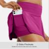 SANTINY Pleated Tennis Skirt for Women with 4 Pockets Women's High Waisted Athletic Golf Skorts Skirts for Running Casual (Rose_XXL) view 3