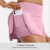 SANTINY Pleated Tennis Skirt for Women with 4 Pockets Women's High Waisted Athletic Golf Skorts Skirts for Running Casual (Pink_S) view 4