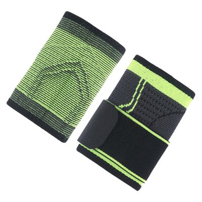 Healeved Wrist Support Brace for Sports Compression Wrist Wrap Protector for Weightlifting Basketball and Fitness Breathable Black Green