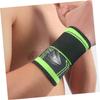 Healeved Wrist Support Brace for Sports Compression Wrist Wrap Protector for Weightlifting Basketball and Fitness Breathable Black Green view 3