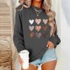 MXTPOV Womens Casual Oversized Sweatshirts Cute Heart Graphic Shirts Crewneck Long Sleeve Comfy Casual Basic Pullover Tops clearancee sales today Dark Gray XL view 2