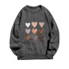 MXTPOV Womens Casual Oversized Sweatshirts Cute Heart Graphic Shirts Crewneck Long Sleeve Comfy Casual Basic Pullover Tops clearancee sales today Dark Gray XL view 3