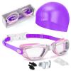Hurdilen Swim Goggles for Kids Toddlers 3-14 with Swim Cap, Nose Clip, Nose Bridge, Ear Plugs view 2