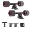 GROWTHLIN Skateboard Trucks and Wheels Set 70mm Longboard Wheels 70mm Wheels 83A Soft Wheels 7-inch Aluminum Trucks Bearings Screws Riser Pads and Spacer view 1