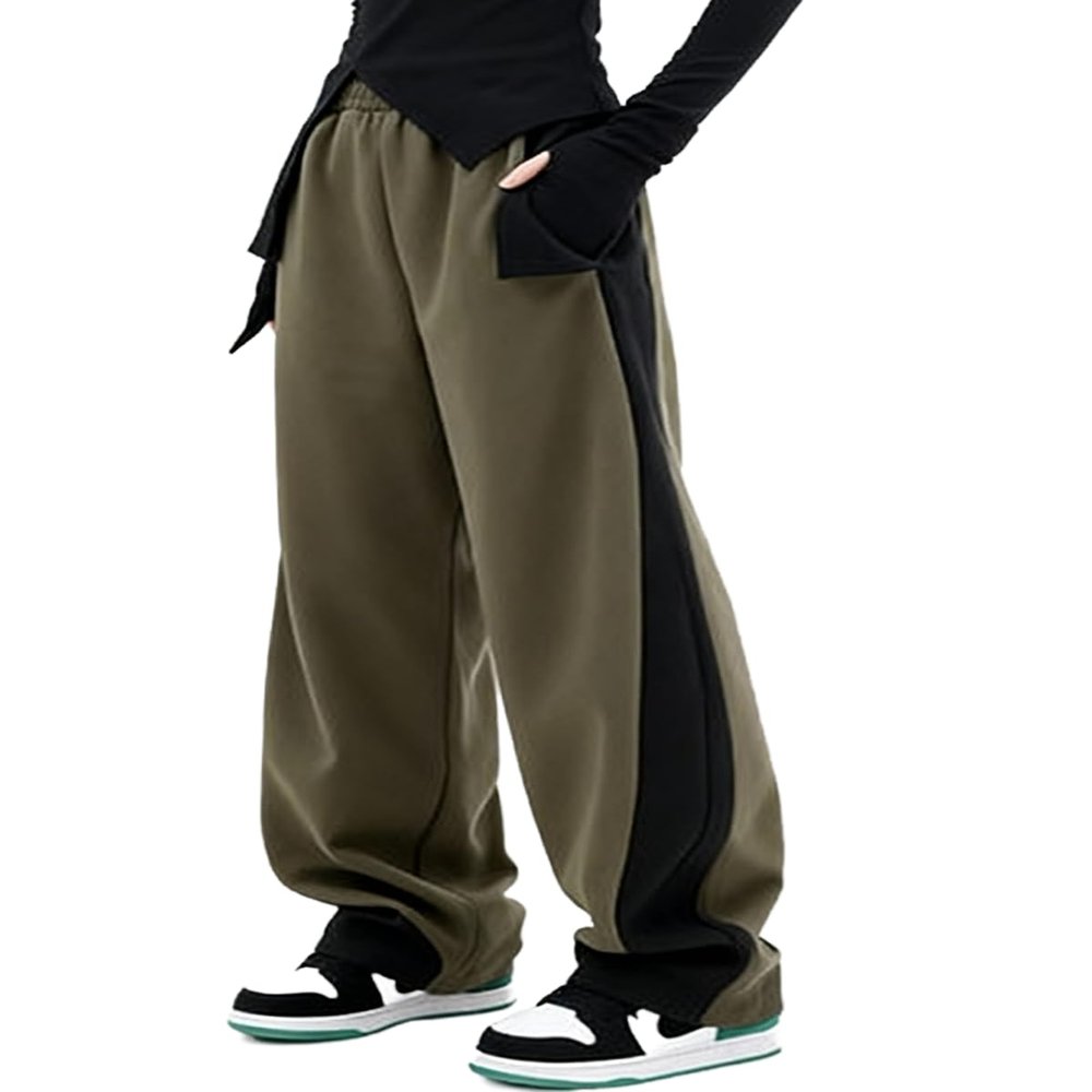 EMMIOL Wide Leg Sweatpants for Women, High Waisted Baggy Joggers, Barrel Leg Lounge Pants with Pockets Green