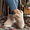 Boots For Women Fashion Mid Calf Women's Winter Snow Boots Slip on Insulated Fur Lined Lightweight Cold Weather Warm Ankle Booties Comfortable Outdoor Walking Shoes view 3
