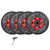 GROWTHLIN Pack of 4 Inline Skate Wheels Outdoor Indoor 72mm Inline Skate Replacement Wheels with Bearings 90A Brake Wheel (76mm)