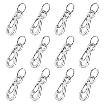 12Sets Mini Carabiner Clip Metal Spring Snap Hook 1 Inch Small Carabiner Clips Tiny Paracord Hanging Clips for Backpack Key Chain Dog Leash Fishing(Silver)