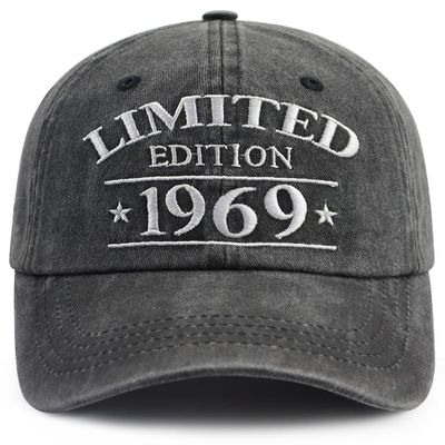57th Birthday Gifts for Men Women, 57th Birthday Decorations Hats, Limited Edition 1969 57 Year Old Baseball Cap, Retirement Gifts for Grandpa Grandma Black