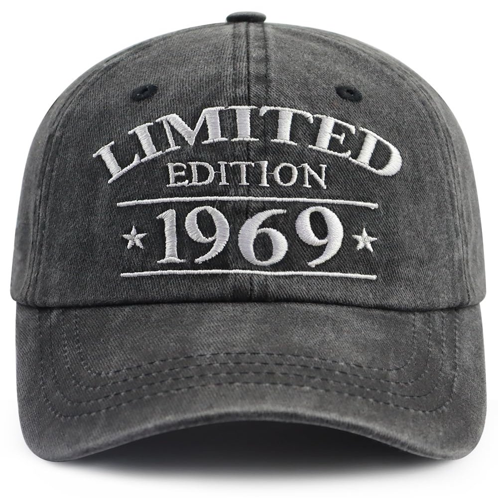 57th Birthday Gifts for Men Women, 57th Birthday Decorations Hats, Limited Edition 1969 57 Year Old Baseball Cap, Retirement Gifts for Grandpa Grandma Black
