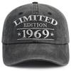 57th Birthday Gifts for Men Women, 57th Birthday Decorations Hats, Limited Edition 1969 57 Year Old Baseball Cap, Retirement Gifts for Grandpa Grandma Black view 1