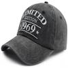 57th Birthday Gifts for Men Women, 57th Birthday Decorations Hats, Limited Edition 1969 57 Year Old Baseball Cap, Retirement Gifts for Grandpa Grandma Black view 2