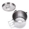 equlup Camping Cup Pot, 1.2L Stainless Steel Camping Kettle Portable Hiking Pot Coffee Cup with Foldable Handles and Lid for Camping Backpacking view 1